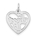 Load image into Gallery viewer, 14K White Gold Sweet 16 Heart Charm Pendant