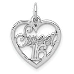 Load image into Gallery viewer, 14K White Gold Sweet 16 Heart Charm Pendant