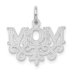 Load image into Gallery viewer, 14K White Gold Mom Charm Pendant