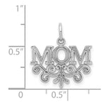 Load image into Gallery viewer, 14K White Gold Mom Charm Pendant