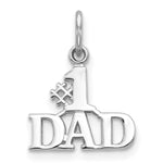 Load image into Gallery viewer, 14K White Gold #1 Dad Charm Pendant