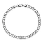 Load image into Gallery viewer, 8" Length Bracelet 14K White Gold Double Link Charm Bracelet