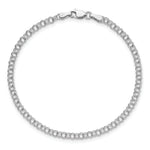 Load image into Gallery viewer, 8" Length Bracelet 14K White Gold 3mm Solid Double Link Charm Bracelet