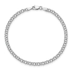Load image into Gallery viewer, 7" Length Bracelet 14K White Gold 3.5mm Solid Double Link Charm Bracelet