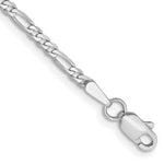 Load image into Gallery viewer, 14K White Gold 2.25mm Flat Figaro Chain Bracelet Length 8'' inches