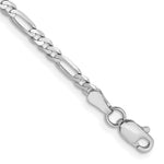 Load image into Gallery viewer, 14K White Gold 2.75mm Flat Figaro Chain Bracelet Length 7'' inches
