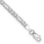 Load image into Gallery viewer, 14K White Gold 3mm Flat Figaro Chain Anklet Length 9'' inches