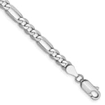 Load image into Gallery viewer, 14K White Gold 4.5mm Flat Figaro Chain Bracelet Length 8'' inches