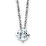 Load image into Gallery viewer, Solitaire Moissanite Pendant Necklace in 14K Yellow and White Gold - 18" length - Pure Light and True Light Moissanite - Sizes: 1/2-Carat to 2-Carats