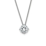 Load image into Gallery viewer, Solitaire Moissanite Pendant Necklace in 14K Yellow and White Gold - 18" length - Pure Light and True Light Moissanite - Sizes: 1/2-Carat to 2-Carats