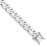 Load image into Gallery viewer, 14K White Gold 11mm Fancy Link Chain Bracelet Length 8'' inches