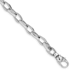 Load image into Gallery viewer, 14K White Gold 6.5mm Hand-Polished Link Chain Necklace Length 22'' inches