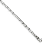 Load image into Gallery viewer, 14K White Gold 3.5mm Fancy Link Chain Bracelet Length 7.25'' inches