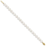 Load image into Gallery viewer, 14K Yellow Gold 8-9mm White Near Round Freshwater Cultured Pearl Bracelet length: 7.5 inches