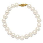 Load image into Gallery viewer, 14K Yellow Gold 8-9mm White Near Round Freshwater Cultured Pearl Bracelet length: 7.5 inches
