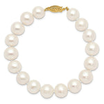 Load image into Gallery viewer, 14K Yellow Gold 10-11mm White Near Round Freshwater Cultured Pearl Bracelet length: 7.5 inches