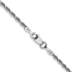Load image into Gallery viewer, 14k White Gold 2mm Diamond-cut Quadruple Rope Chain length: 16 inches