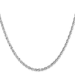 Load image into Gallery viewer, 14k White Gold 3mm Diamond-cut Quadruple Rope Chain length: 18 inches