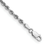 Load image into Gallery viewer, 14k White Gold 3mm Diamond-cut Quadruple Rope Chain length: 9 inches