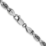 Load image into Gallery viewer, 14k White Gold 4.5mm Diamond-cut Quadruple Rope Chain length: 20 inches
