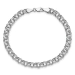 Load image into Gallery viewer, 8.25" Length Bracelet 14K White Gold Lite 5mm Double Link Charm Bracelet