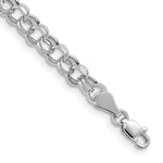 Load image into Gallery viewer, 7.25" Length Bracelet 14K White Gold Lite 5mm Double Link Charm Bracelet