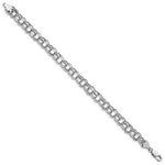 Load image into Gallery viewer, 7.25" Length Bracelet 14K White Gold Lite 7.5mm Double Link Charm Bracelet