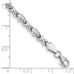 Load image into Gallery viewer, 14K White Gold Polished Heart & X Bracelet Length 7'' inches
