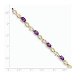 Load image into Gallery viewer, 7" Length Bracelet 14K Yellow Gold Amethyst/Diamond Bracelet 3.87-Carat Gemstone tw