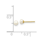 Load image into Gallery viewer, 14K Yellow Gold 3-4mm White Button Freshwater Cultured Pearl Stud Earrings