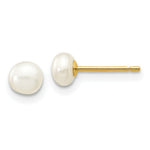 Load image into Gallery viewer, 14K Yellow Gold 4-5mm White Button Freshwater Cultured Pearl Stud Earrings