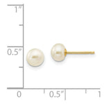 Load image into Gallery viewer, 14K Yellow Gold 5-6mm White Button Freshwater Cultured Pearl Stud Earrings