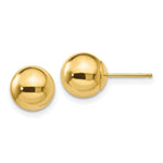Load image into Gallery viewer, 14K Yellow Gold Polished 8mm Ball Post Earrings