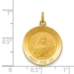 Load image into Gallery viewer, 14K Yellow Gold Saint Theresa Medal Charm 19mm width