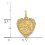 Load image into Gallery viewer, 14K Yellow Gold #1 Granddaughter Charm Pendant