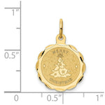 Load image into Gallery viewer, 14K Yellow Gold Merry Christmas Disc Charm Pendant