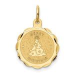 Load image into Gallery viewer, 14K Yellow Gold Merry Christmas Disc Charm Pendant