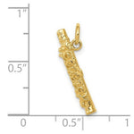 Load image into Gallery viewer, 14K Yellow Gold 3-D Polished Flute Charm Pendant