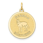 Load image into Gallery viewer, 14K Yellow Gold German Shepherd Disc Charm Pendant