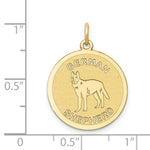 Load image into Gallery viewer, 14K Yellow Gold German Shepherd Disc Charm Pendant