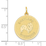 Load image into Gallery viewer, 14K Yellow Gold Shetland Sheepdog Disc Charm Pendant