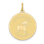 Load image into Gallery viewer, 14K Yellow Gold Yorkshire Terrier Disc Charm Pendant