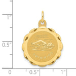 Load image into Gallery viewer, 14K Yellow Gold Swimming Disc Charm Pendant