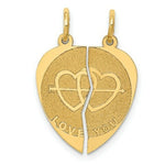 Load image into Gallery viewer, 14K Yellow Gold Break-apart I Love You Charm Pendant