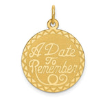 Load image into Gallery viewer, 14K Yellow Gold A Date to Remember Charm Pendant