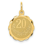 Load image into Gallery viewer, 14K Yellow Gold Happy 20th Anniversary Charm Pendant