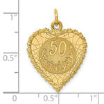 Load image into Gallery viewer, 14K Yellow Gold Happy 50th Anniversary Charm Pendant