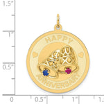 Load image into Gallery viewer, 14K Yellow Gold Happy Anniversary w/ Bells Charm Pendant