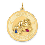 Load image into Gallery viewer, 14K Yellow Gold Happy Anniversary w/ Bells Charm Pendant