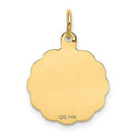 Load image into Gallery viewer, 14K Yellow Gold Polished Its a Boy Scalloped Disc Charm Pendant